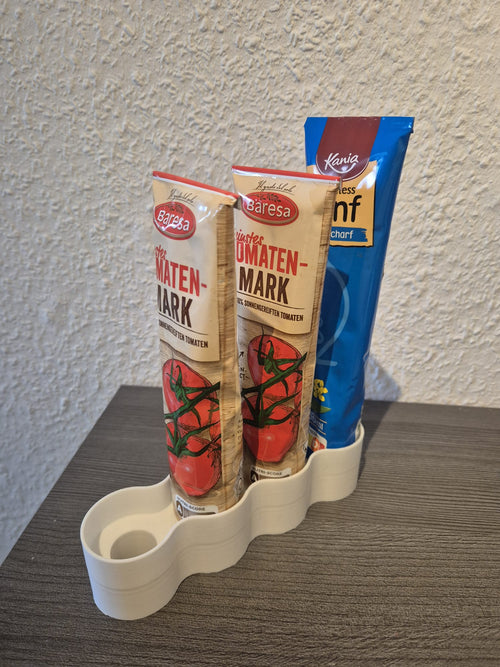 4-fach Tubenhalter für Küche & Bad – Standhalter für Tomatenmark, Senf, Zahnpasta & mehr