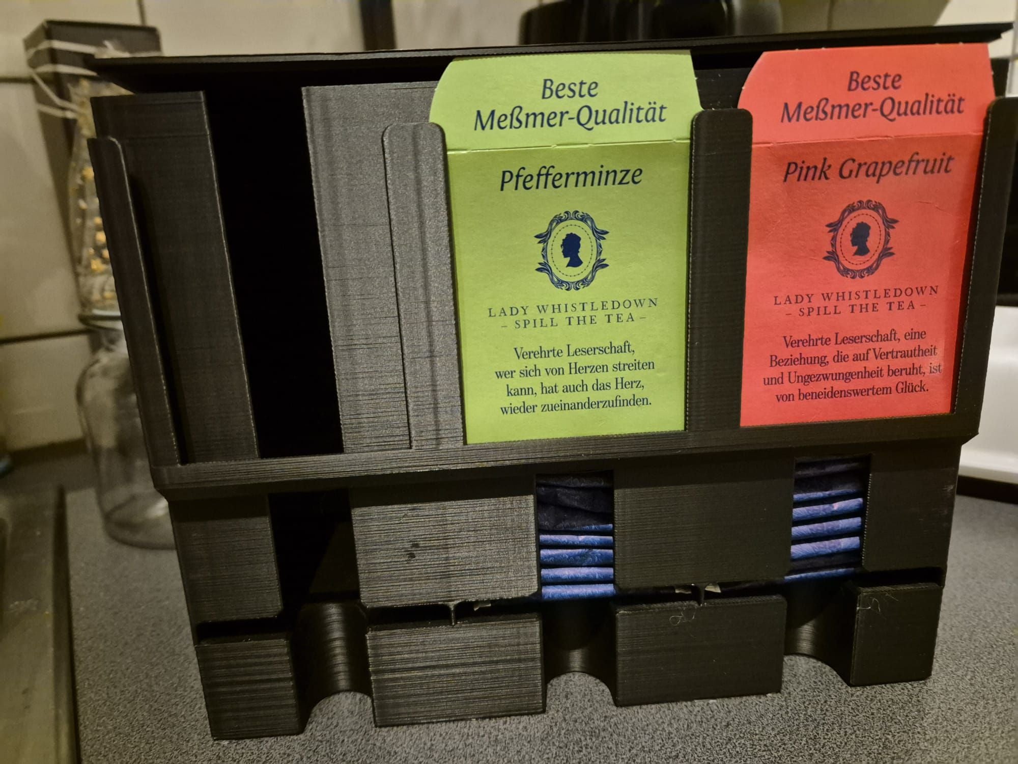 3D gedruckter Teebeutel Organizer – Teebox & Teespender für Küche und Büro